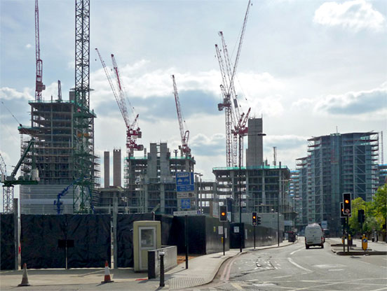 Building work being carried out in Nine Elms