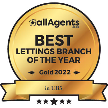 allAgents.co.uk Best Lettings Branch of the Year in UB3 - Gold 2022